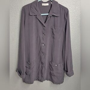 Valerie Stevens Pure Silk Grey Tunic/Jacket   Size XL